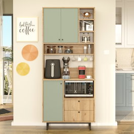 Hanah Home RE6-SY Armario Multiusos Roble y Verde
